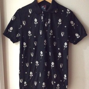 Rose & cross polo shirt
